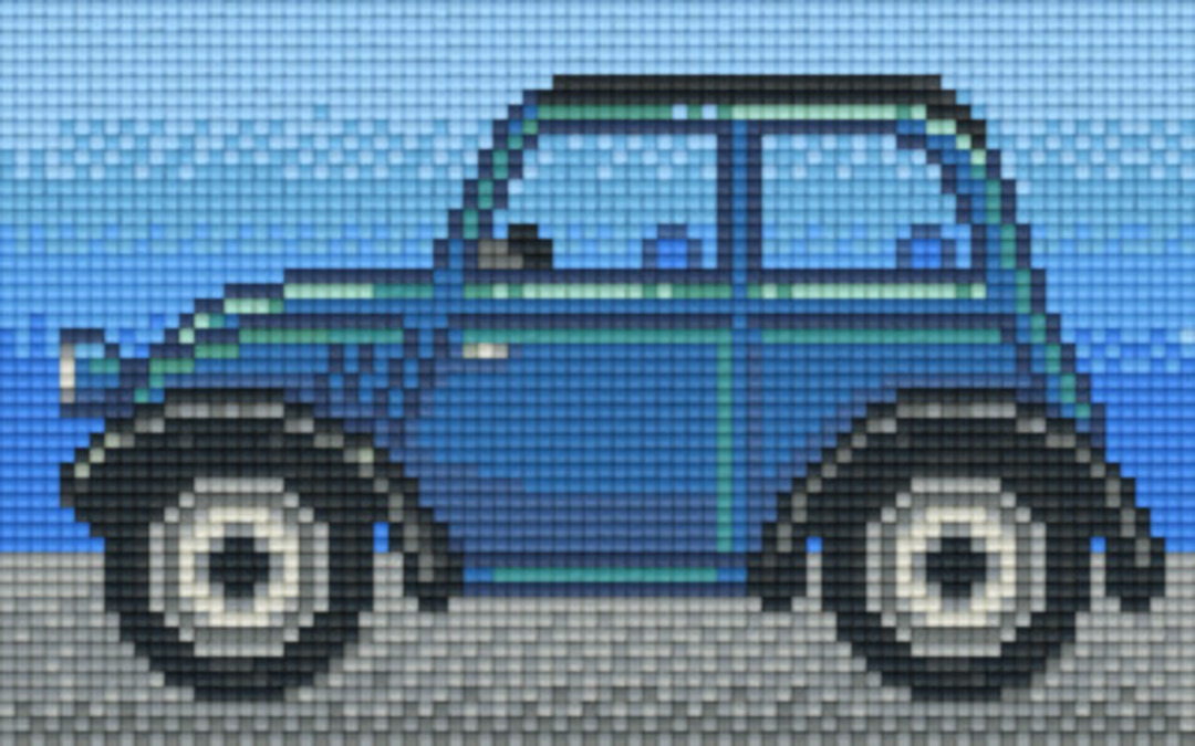 Blue Old Timer Two [2] Baseplates Pixelhobby Mini-mosaic Art Kit image 0
